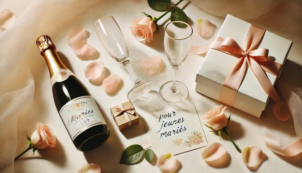 Coffret cadeau champagne de mariage main image 0