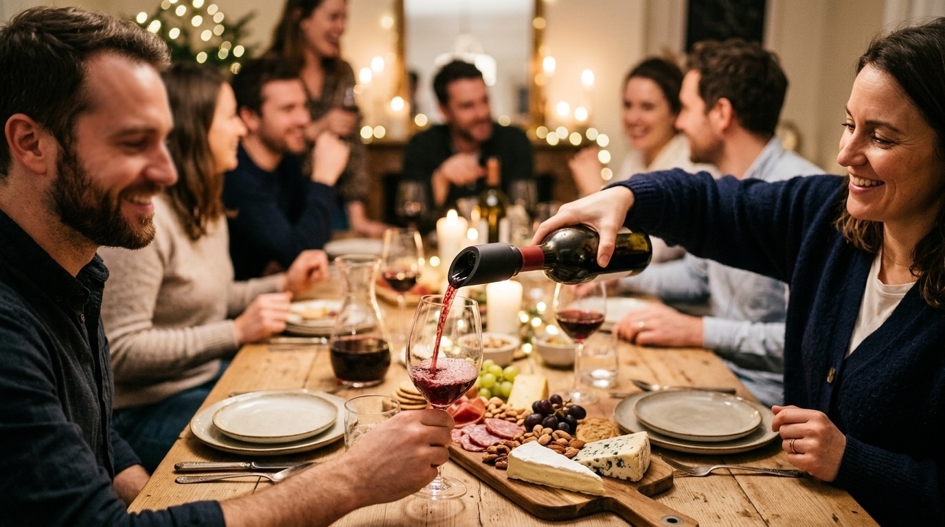 diner ami bouteille avec aerateur vin