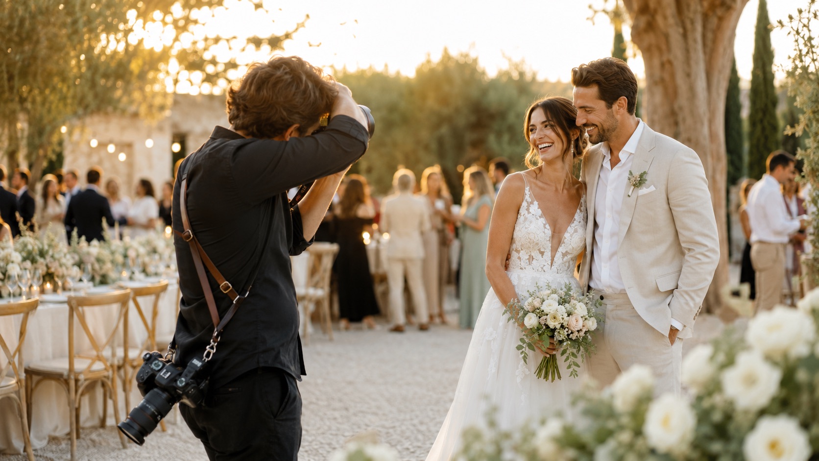 Photographe de mariage en aciton
